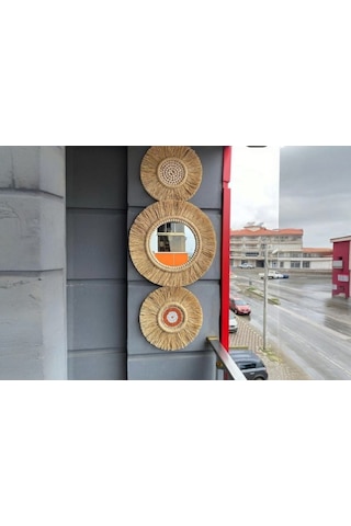 Dekoratif Aynalı Duvar Süsü 3'lü Set