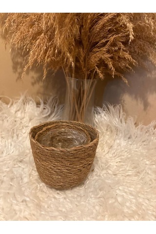 2li Hasır Silindir Saksılık En Küçük Boylar