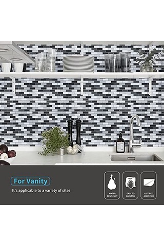 Tabakalar Ve Çıkartma Backsplashes Fayans Mutfak Duvar Stikers 6 Adet Vinil A 01 12ın X 12ın Çok Renkli