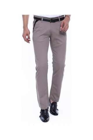 Garnili Cepli Desensiz Slim Fit Bej Erkek Pantolon - Wessi Siyah