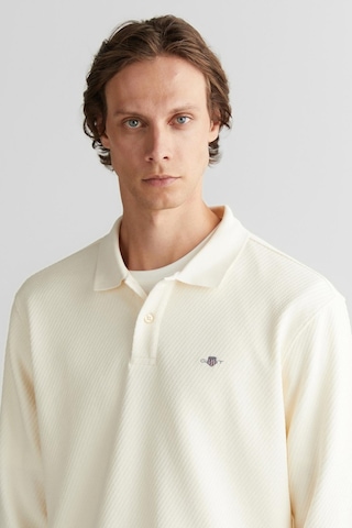 Gant Jakarlı C Yakalı Erkek Krem Uzun Kollu T-shirt-11286 Krem