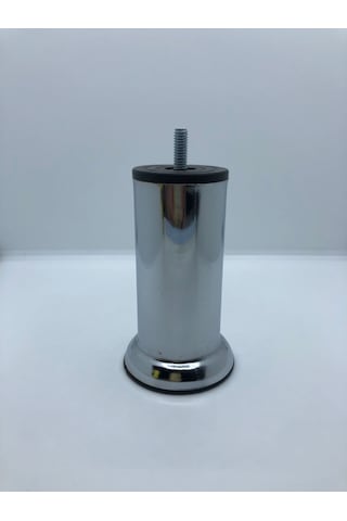 Metal, Krom 12 Cm İnce Diş M8 Vidalı Koltuk,baza,dolap Mobilya Ayağı 4 Adet Krom