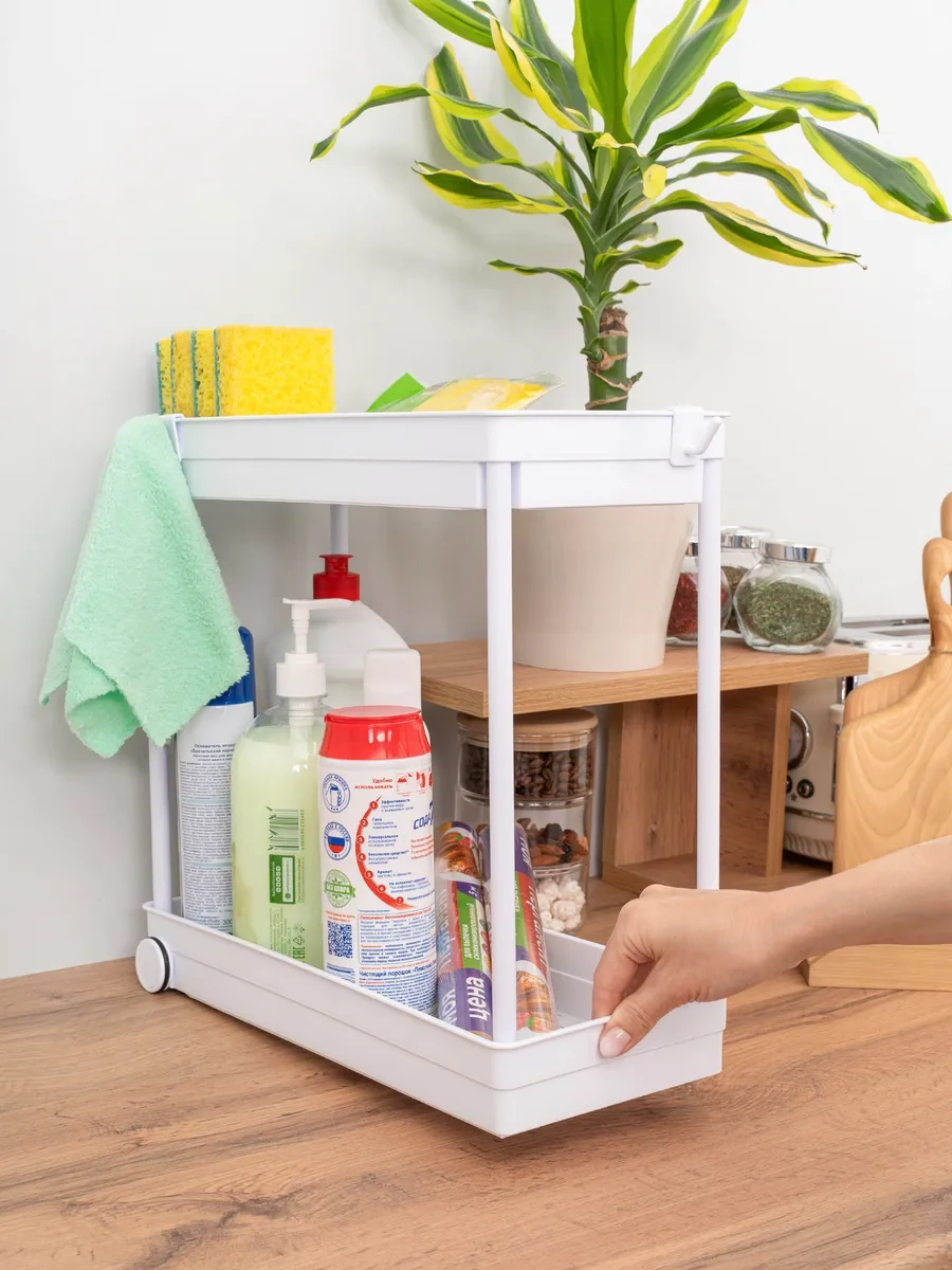 Uutnoe Vrema Mutfak Ve Banyo İçin Çekmeceli Düzenleyici Raf 415291697 Beyaz