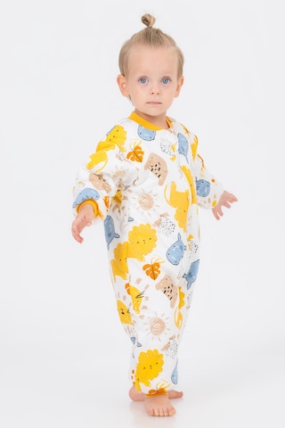 Kız Erkek Çocuk Kalın Elyaf Dolgulu 2.5 Tog Desenli Uyku Tulumu-sarı-beyaz Sarı - Beyaz