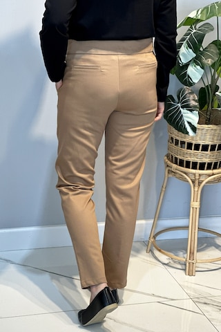 Lale Butik Bilek Boy Kumaş Pantolon 16032 Camel