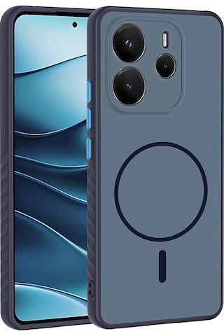 Ardemix Redmi Note 14 4g Kılıf M-safe Şarj Özellikli Zore Tea Kapak - Lacivert