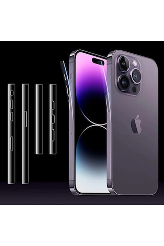 Ally iPhone Uyumlu 15 Pro Hidrojel Hayalet Yan Alt Üst Kaplama Koruyucu Film- 5775