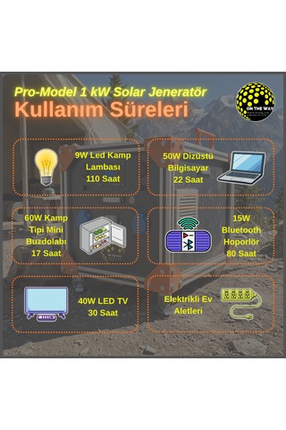 Otw Pro-model 1000w Mobil Güç İstasyonu Lifepo4 Bataryalı Solar Jeneratör