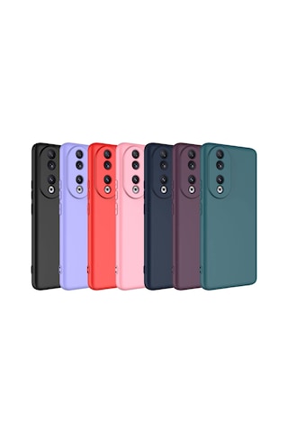 Honor 90 Kılıf Yumuşak Silikon Kamera Korumalı Lansman Erd Kırmızı