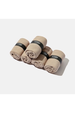 Erkek Bambu Çorap 5'li Paket Dikişsiz Uzun Soket Çorap Bej 40-44 Kutulu Premium