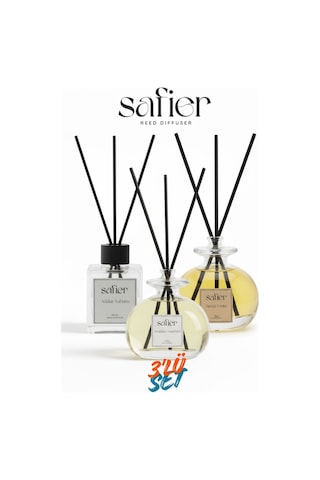 3 Lü Çubuklu Oda Kokusu Seti Beyaz Sabun,yasemin Çiçeği,sandal Ağacı 100 Ml Karışık