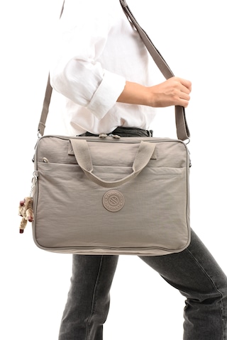 Özer-3027 Sanmorris Unisex Krinkıl Suya Dayanıklı Çapraz-el Askılı Evrak Ve Laptop Çantası Kum