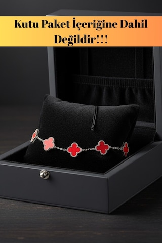 Erkek Kadın Çift Bilekliği Kırmızı Petal Yaprak Formlu Tasarım Çelik Bileklik Diğer
