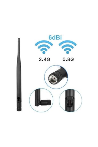 6 dBi 50 Ohm 2.4 GHz & 5.9 GHz 20 CM Wi-Fi Modem Anten