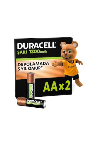 Şarj Edilebilir Aa Kalem Pil 2'li Paket , 1300 Mah Nimh Ön Şarjlı - Yüksek Kapasiteli Şarj Edilebilir Aa Pil