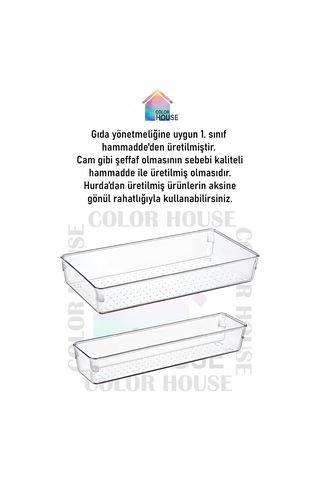 Color House 3 Adet Kepçelik Organizer Şeffaf Çekmece İçi Düzenleyici 30,8 Cm 15,4 Cm X3 Adet Şeffaf 30 X 49 Diğer