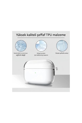 Zenvia Airpods Pro 3. Nesil İle Uyumlu Şeffaf Cyrstal Clear Ultra Berrak Kılıf Kulaklık Değildir Znv2026