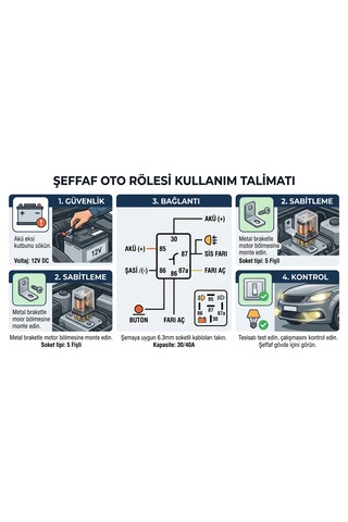 Şeffaf Mini Role 5 Ayaklı- Su Geçirmez- Işıklı Metal Braketli 5 Adet
