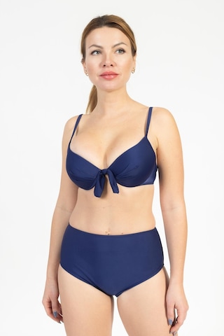 Pemilo Kadın 718 Yüksel Bel Kaplı Bikini Takımı Lacivert-lacivert 37141 - 1