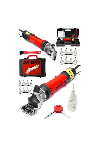 Dragro Alman Drg-4200w Devir Ayarli Bakir Sargili Çelik Şanzuman Koyun Keçi Kirkma Makinesi 4 Üst Bıçak Red