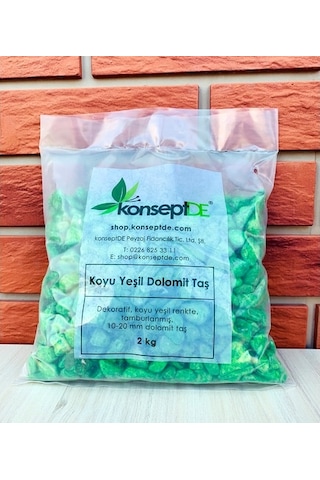 Renkli Dolomit Taş Koyu Yeşil 2Kg