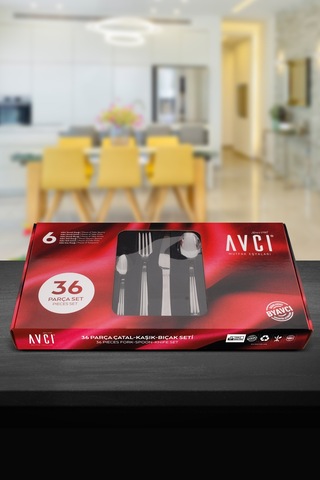 Yakamoz 36 Parça Çatal Kaşık Bıçak Takımı Gümüş