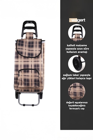 Su Geçirmez Çantalı Katlanabilir Alüminyum Pazar Arabası