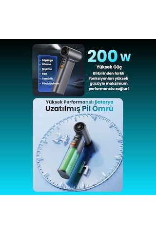 F1 Violent Turbo Jet Fan 130000rpm Ultra Güçlü Motor Güçlü Vakum 4000mah Bataryalı Üflemeli