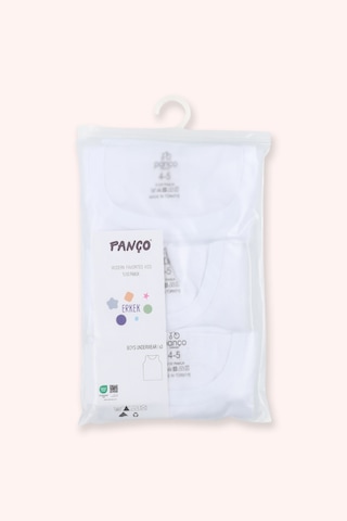 Panço Erkek Çocuk Basic Beyaz 3'lü Atlet Seti