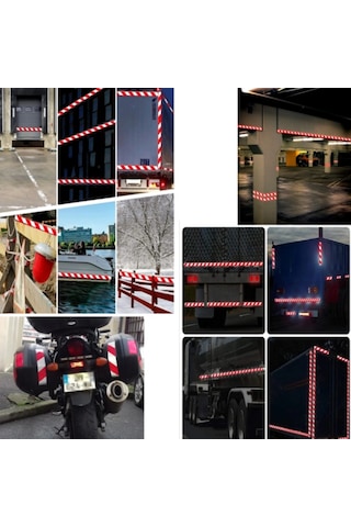 Carub Refleftif Fosforlu Petekli Şerit Bant Emark Belgeli 5.5 Cm X 50 Metre Kırmızı İkaz Bandı Br2406056 1 Adet