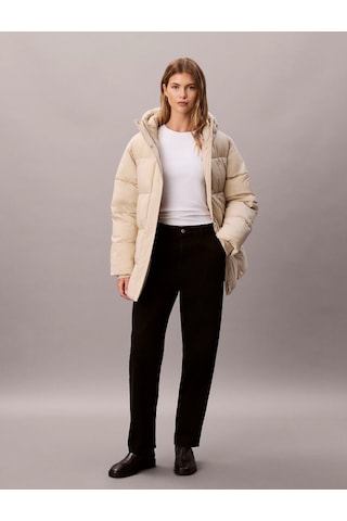 Calvin Klein Kemerli Orta Kalınlıkta Şişme Kadın Kahverengi Ceket Lv047d507g-nsu Kahverengi