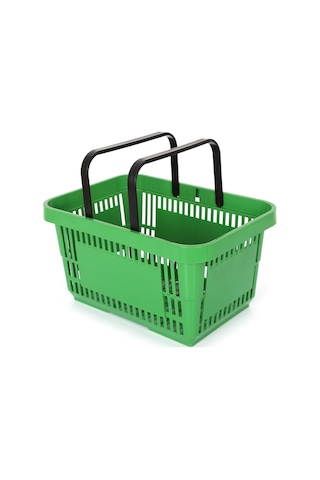 10 Adet 22 Lt Plastik Alışveriş Sepeti - Market El Sepeti Siyah