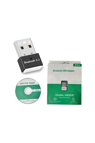 Dual Mod Usb Bluetooth Adaptörü Kablosuz 5.3 Çift Modlu Bt Adaptör Siyah