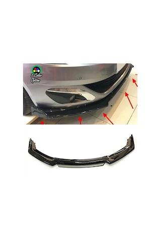 Peugeot 308 Gri Renkli Ön Lip 4 Prç P.siyah Abs 2009 - 2016