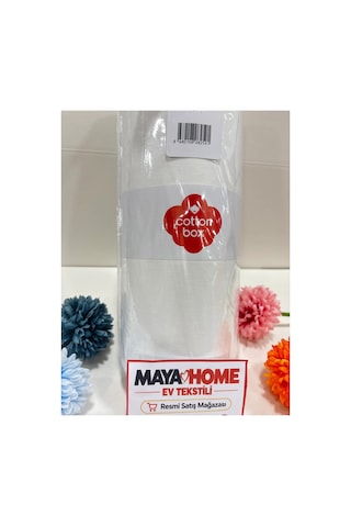 Cotton Box Beyaz Battal Çift Kişilik Lastikli Çarşaf Seti 180x200 Çok Renkli