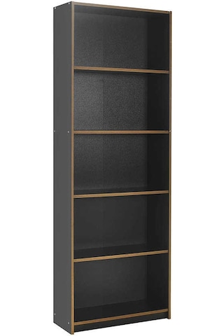 Modern 5 Raflı Kitaplık-antrasit-kontra 64x182x26 Cm Gxyxd