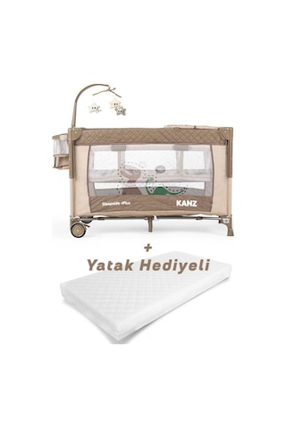 Kanz Sleepside +plus Anne Yanı Park Yatak Kahve - Yatak Hediyeli