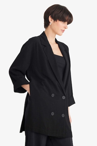 Defacto Regular Fit Ceket Yaka Pamuklu Blazer Ceket G0397ax25aubk81 Siyah