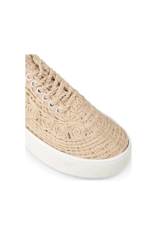 Deery Kadın Bej Renkli Örgü Detaylı Sneaker Ayakkabı - K0046zbejm01