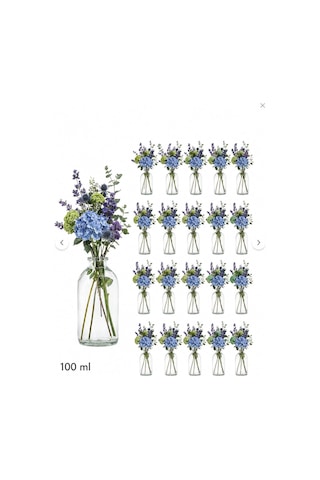 20 Adet 100 Ml Küçük Şeffaf Cam Vazo Mini Dekoratif Şişe Çiçeksiz Diğer
