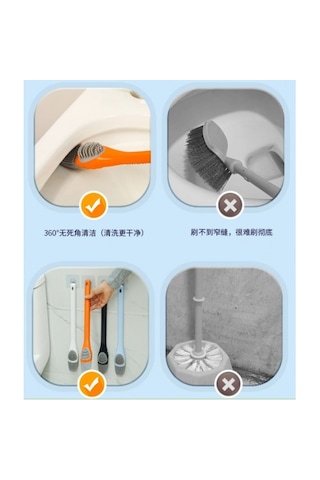 Ördek Tasarımlı Silikon Tuvalet Ve İnce Pratik Detay Fırçası