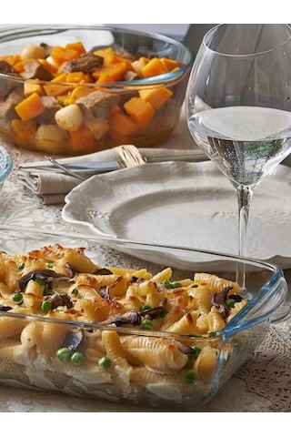 Borcam Kapaklı Cam Fırın Kabı 1320 Ml 212236351 Beyaz