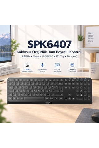 Philips SPK6407 Kablosuz Türkçe Q Klavye
