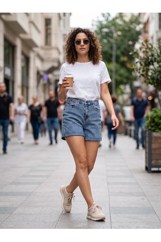 Kaizer Jeans Kar Mavi Double Paça Şort