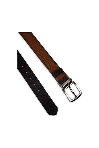 Deery Hakiki Deri Taba - Siyah Çift Taraflı Erkek Kemer - Tb006mtbaw01 Taba