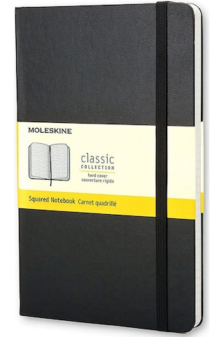 Moleskine Cep Boy Siyah Sert Kapak Kareli Defter 192 Sayfa