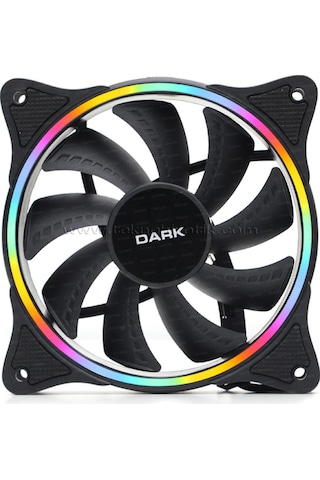 Dark Sessiz 12cm FRGB 1200 RPM, 36CFM, 22dBA 3Pin + Molex Sessiz, Siyah Kasa Fanı (DKCF126F)
