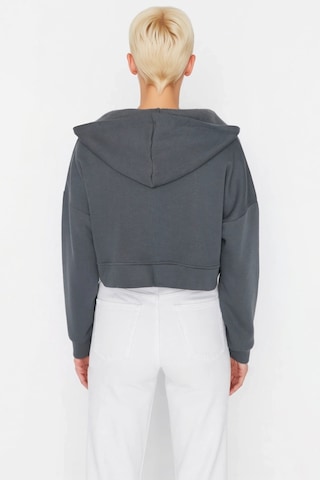 Benerly Kadın Kapüşonlu Fermuarlı Düşük Kol Örme Sweatshirt Fonksiyonel D Antrasit