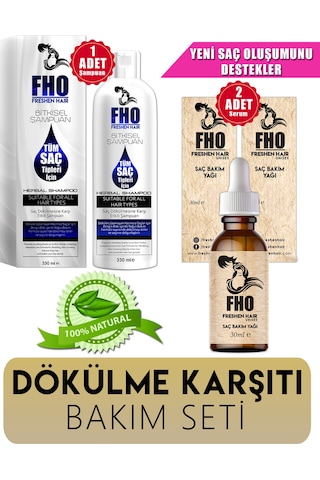 Freshen Hair Saç Bakım Serumu 2 x 30 ML + Bitkisel Şampuan 330 ML