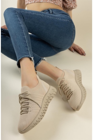 Nesil Shoes Dvm 500 Bej Triko Kadın Sneakers-bej Bej